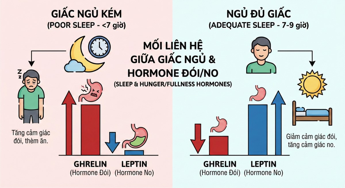 Vai trò của giấc ngủ trong giảm cân.