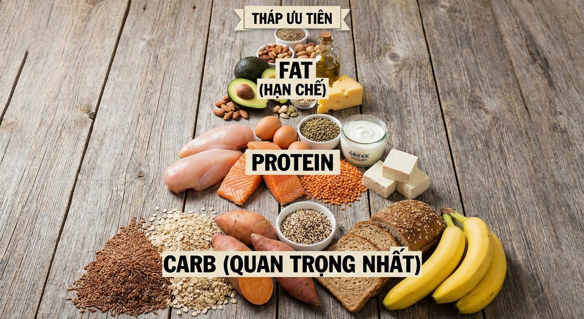 Tỷ lệ dinh dưỡng cho bữa ăn trước tập thể hình.