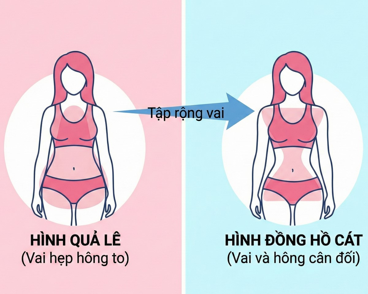 So sánh dáng người quả lê và đồng hồ cát