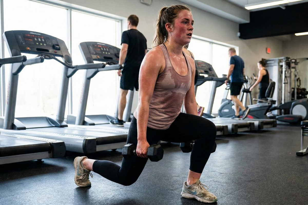 Tập gym kết hợp chạy bộ giảm cân.