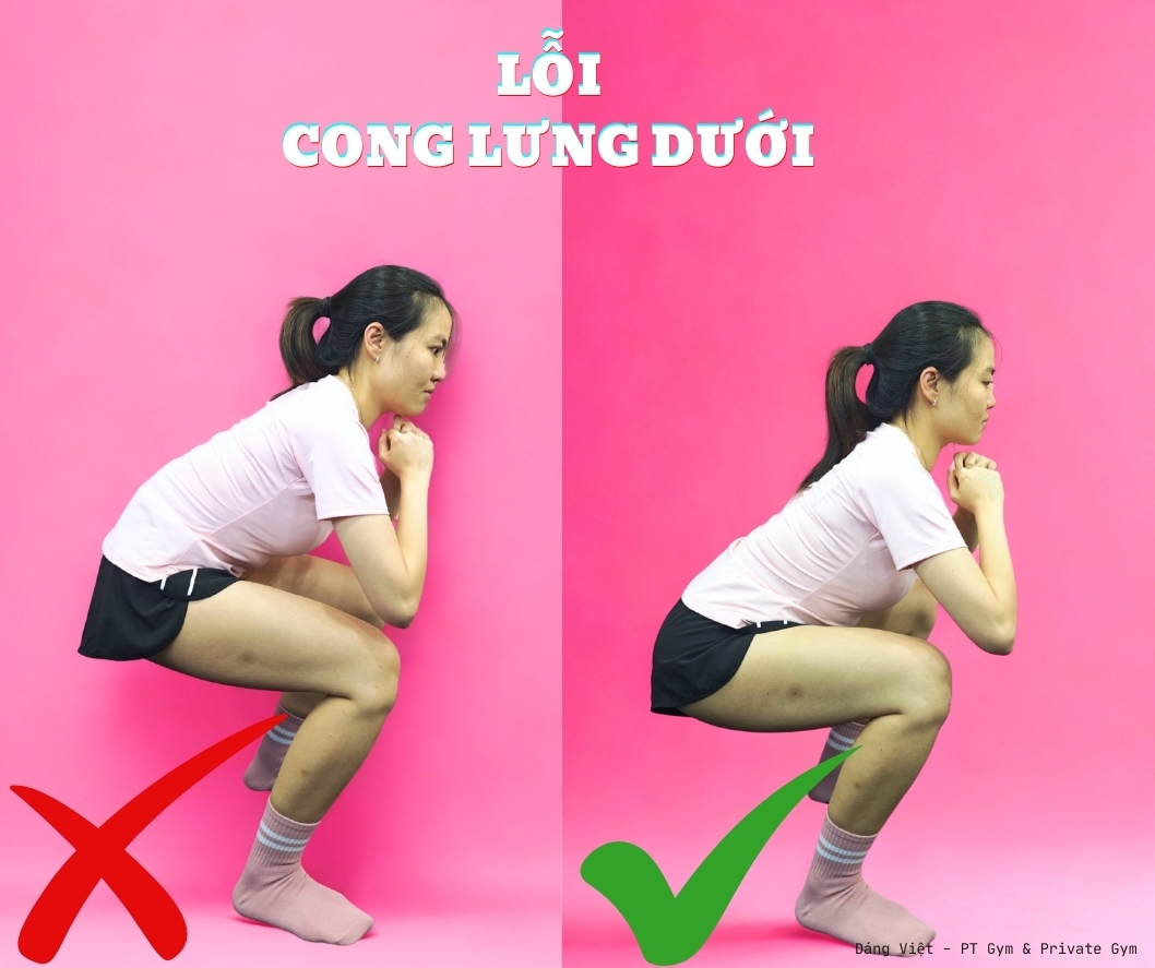 Lỗi Squat gù lưng dưới